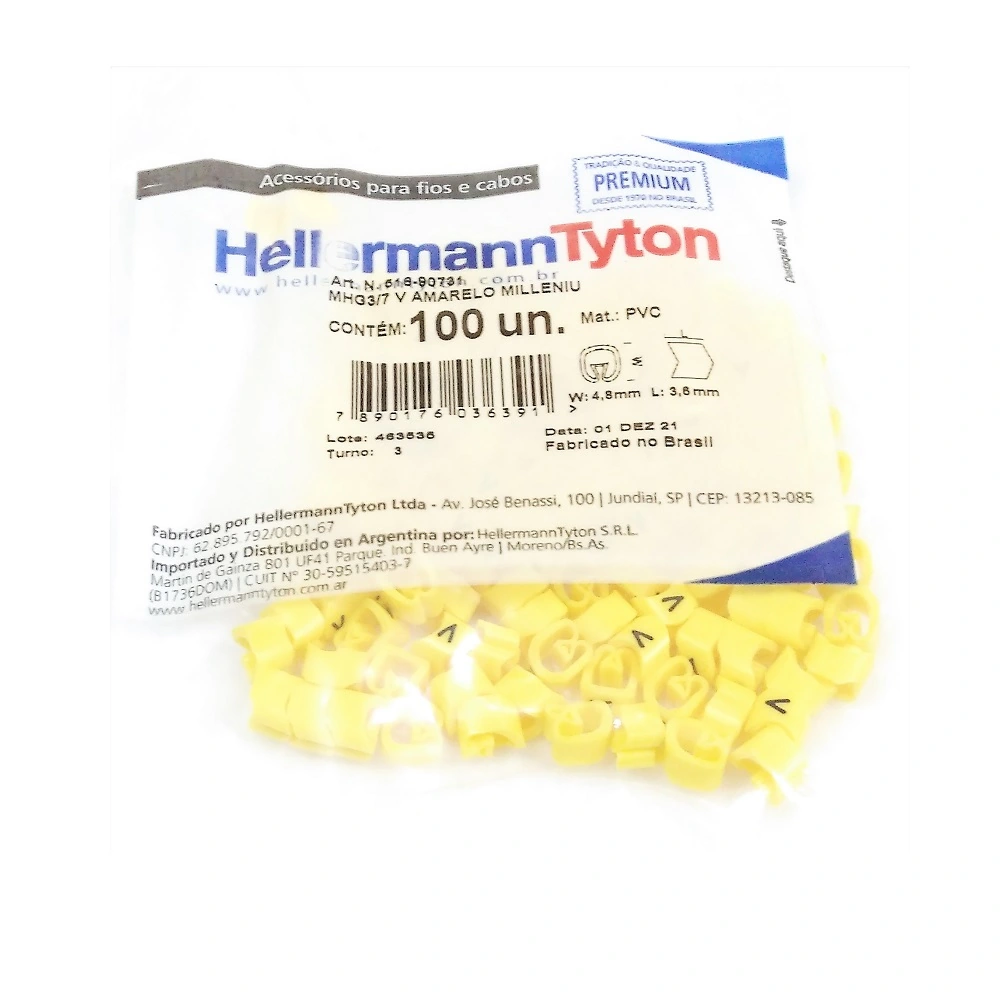 Marcador Anilha P/ Cabos 1,5 A 10 Mm² Mhg3/7 Letra V
