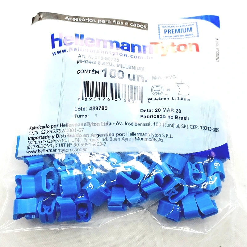 Identificador Para Cabos Número 6 Azul Mhg4/9 Hellermann