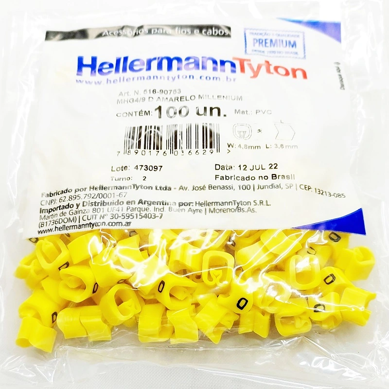 Identificador Para Cabos Letra D Mhg4/9 Hellermann