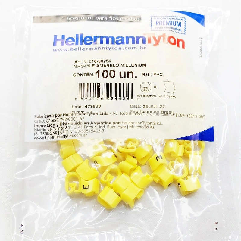 Identificador Para Cabos Letra E Mhg4/9 Hellermann