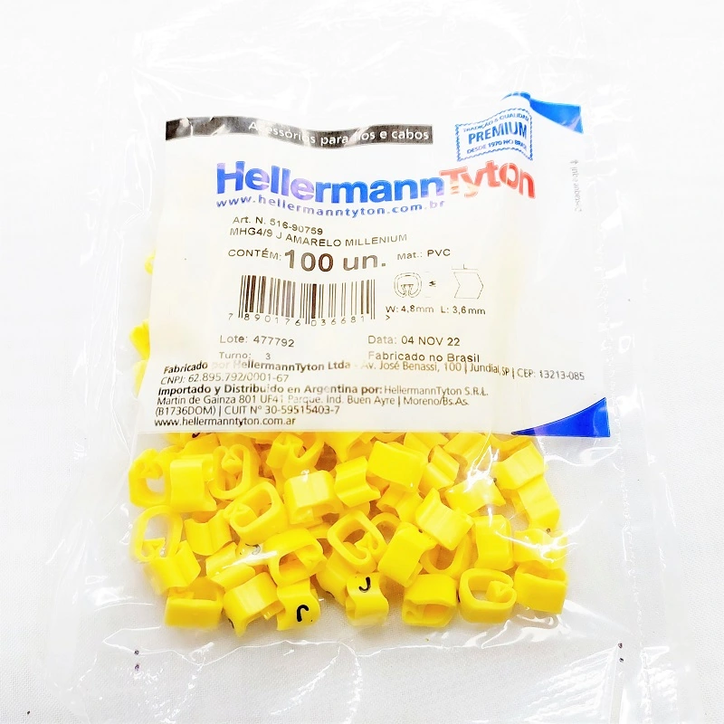 Identificador Para Cabos Letra J Mhg4/9 Hellermann