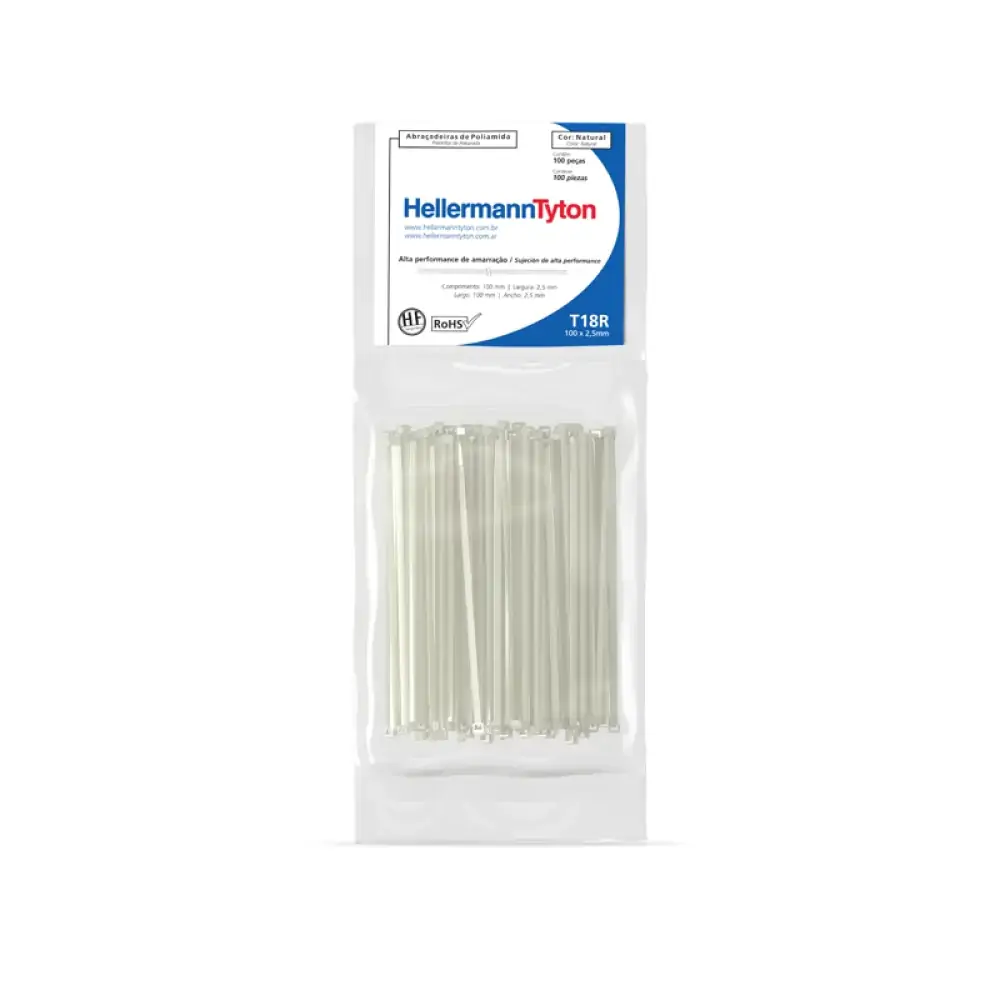Loja Abracadeira Nylon 6.6 100x2,5mm T 18r Nat