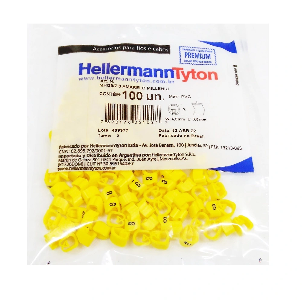 Anilha Millenium 8 Amarelo Mhg3 7 8 100