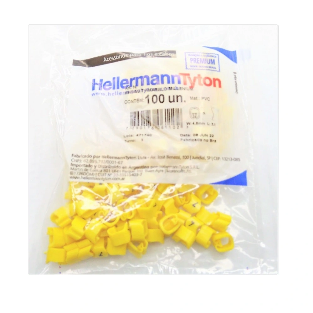 Identificador Para Cabos Número 7 Amarelo Mhg4/9 Hellermann