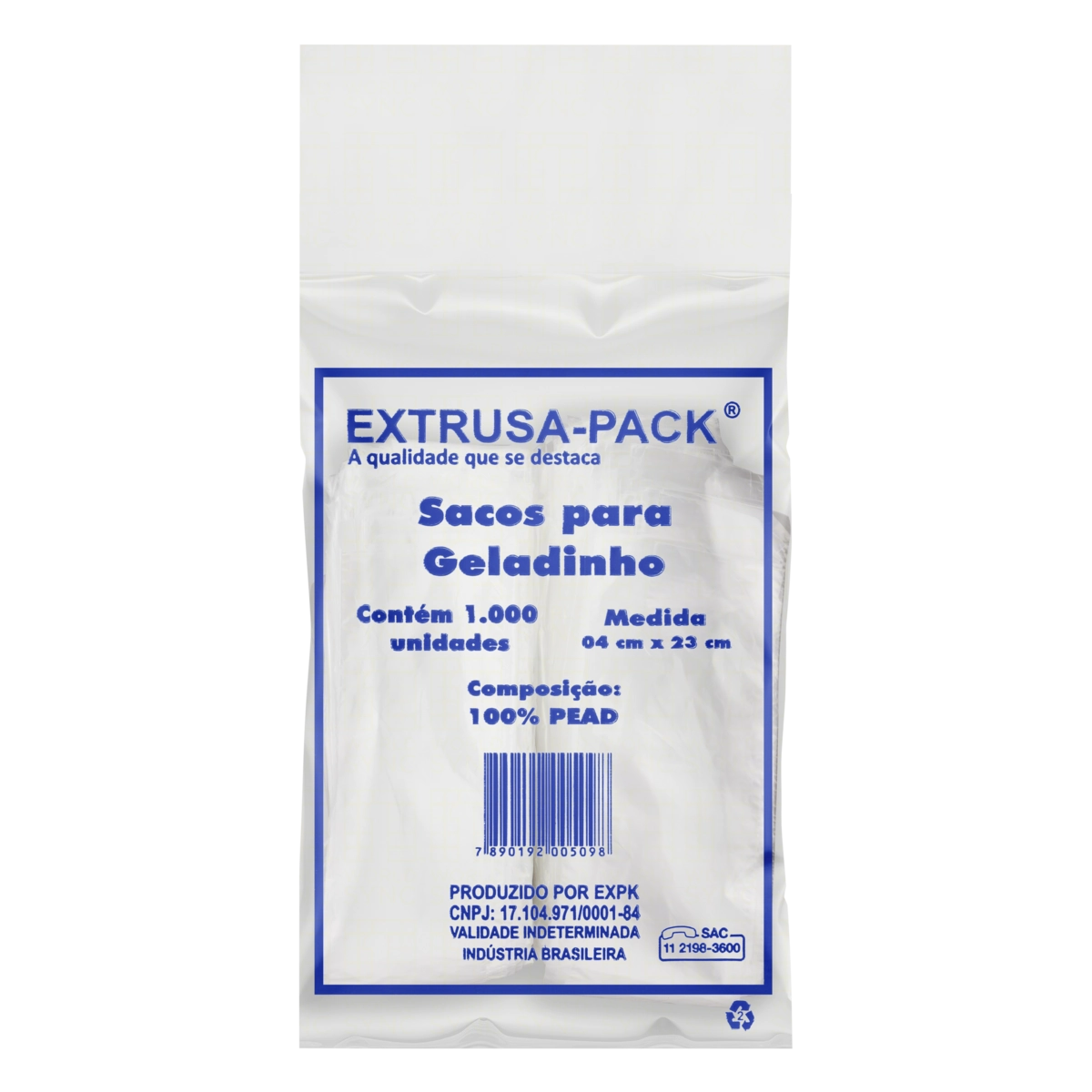 Saco Para Geladinho Extrusa Pack 1000 Unidades