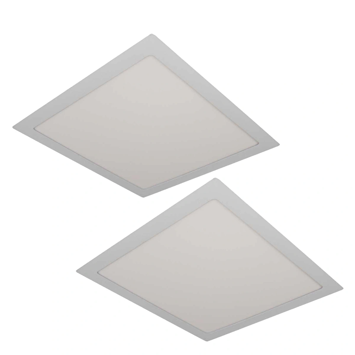 Kit 2 Painel Plafon Led Embutir 25w Quadrado Luz Neutra C/ Borda St439
