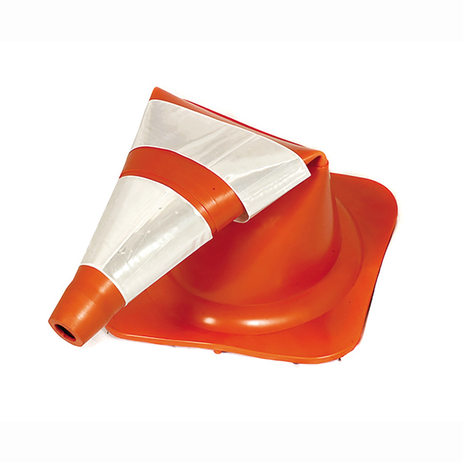 Cone Flexível para Isolamento de Áreas Plástico 50cm Laranja e Branco