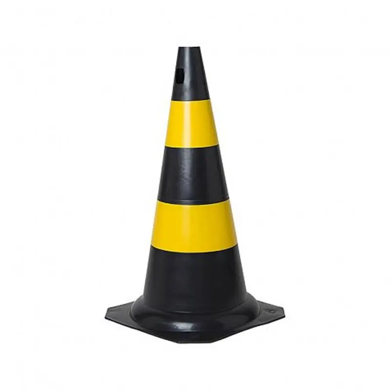 Cone Rígido para Isolamento de Áreas Plástico 50cm Preto e Amarelo
