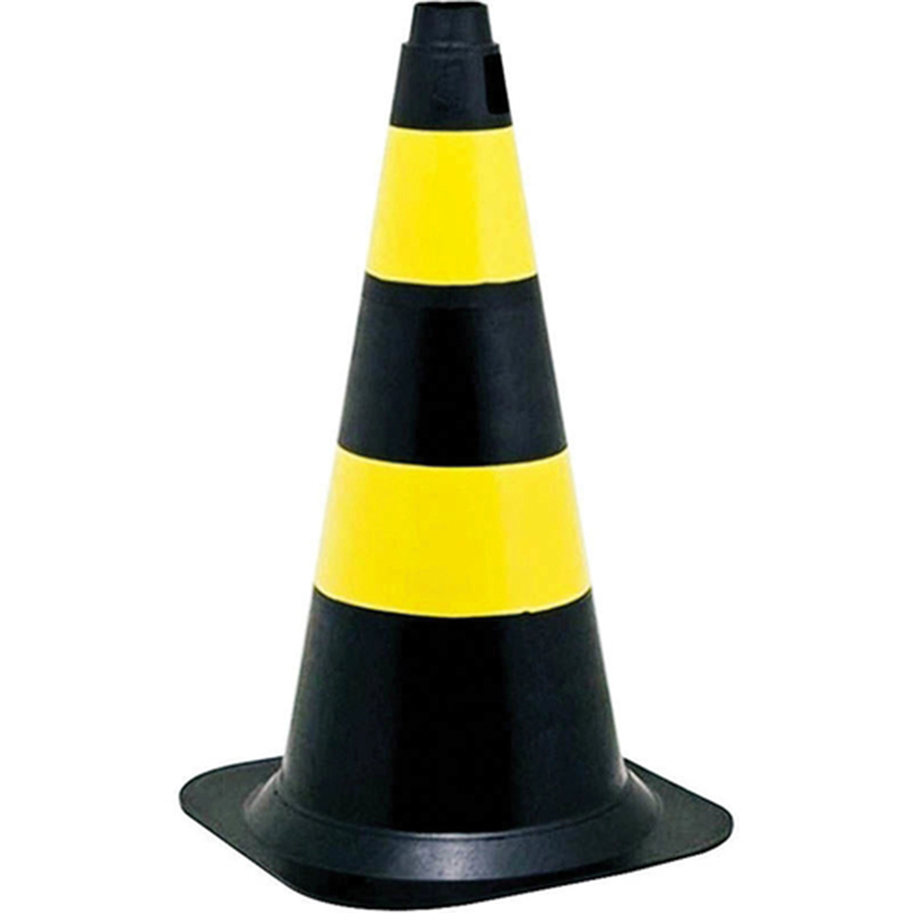 Cone Rígido para Isolamento de Áreas Plástico 75cm Preto e Amarelo