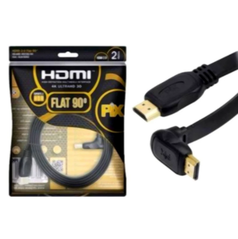 Cabo Hdmi Macho X Macho 2.0 4k Hdr 19 Pinos 90 Graus