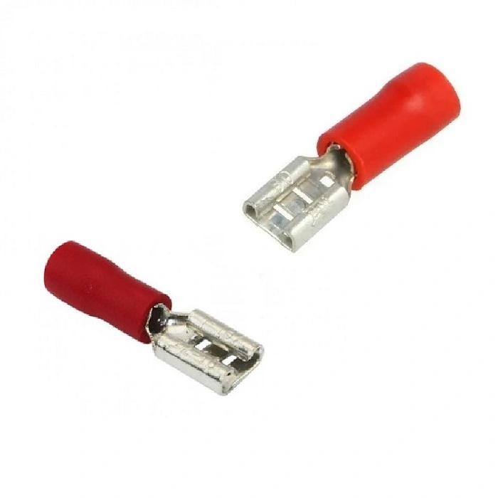 Terminal Pre Isolado Femea 4,8mm 0,50-1,50 Mm² Vermelho 100 peças