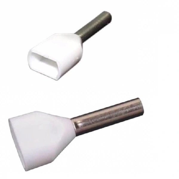 Terminal Tubular Ilhós Duplo 0,50 Mm² Branco 100 Peças