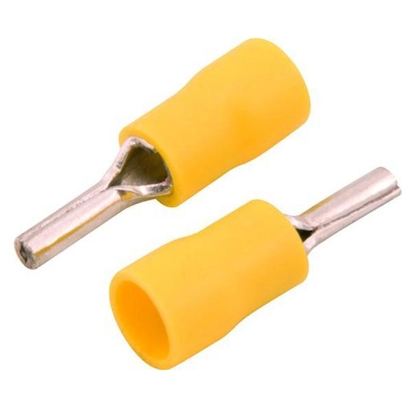Terminal Pré Isolado Pino 4,00-6,00 Mm² X 12mm Amarelo 100 Peças