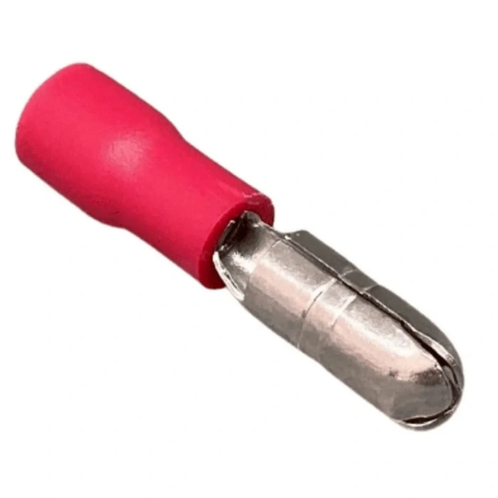Terminal Pre Isolado Bala Bullet Macho 0,50-1,50 Mm² Vermelho 100 peças