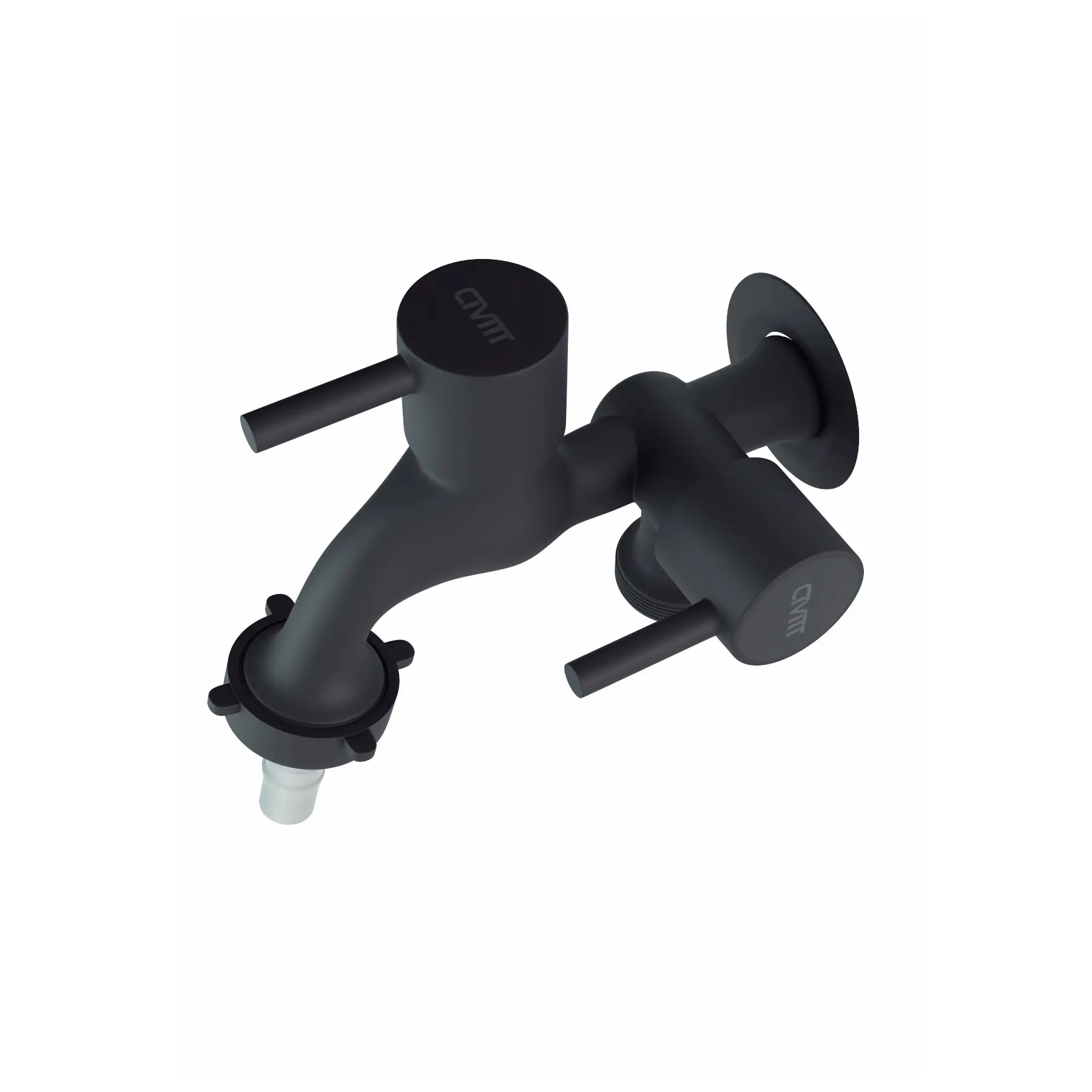 Torneira de Parede para Máquina de Lavar com Bica Baixa Preto Fosco Nápoles Black Civitt