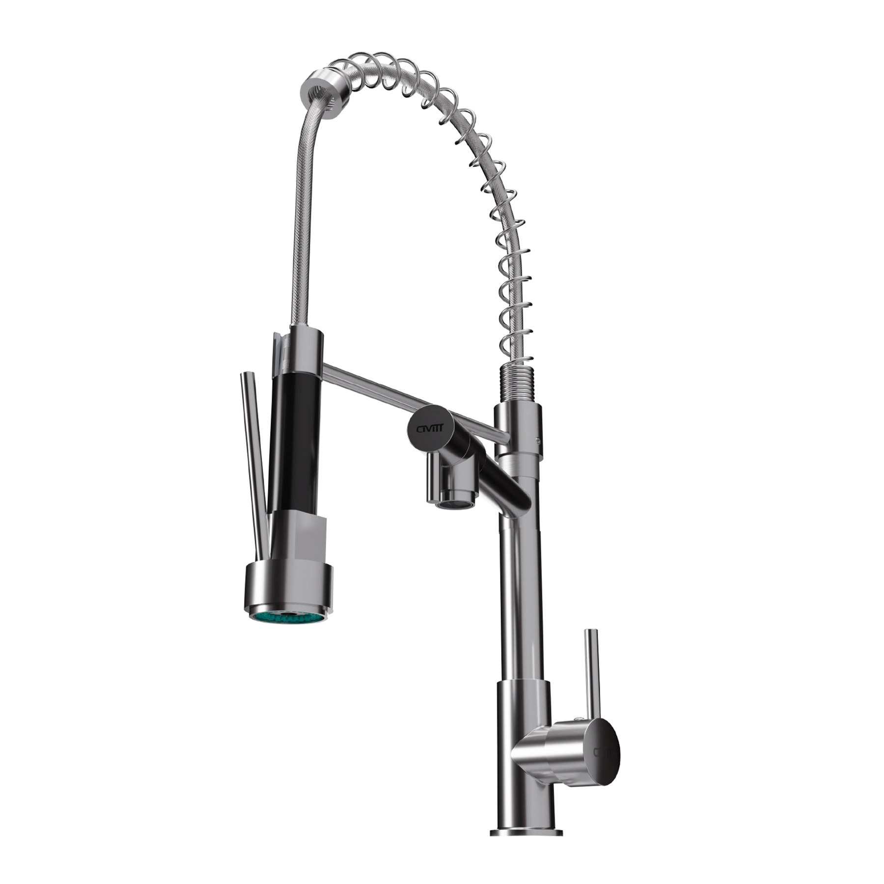 Torneira Monocomando Gourmet de Pia para Cozinha com Bica Móvel Articulada com Extensor Flexível Cromado DUO Civit