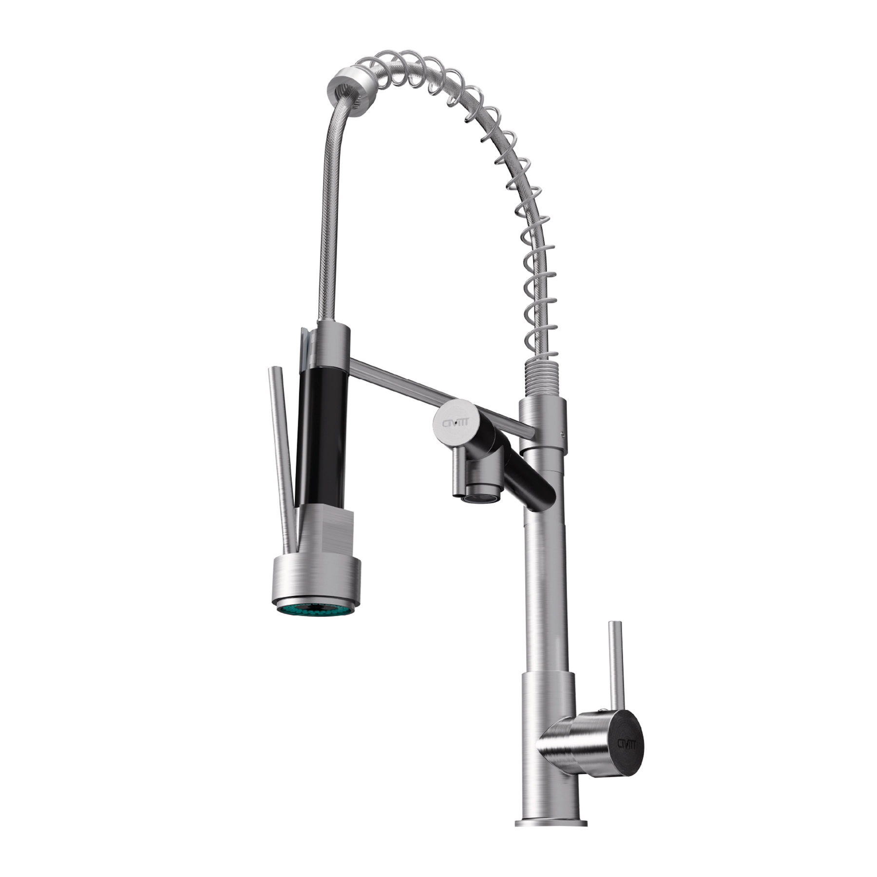 Torneira Monocomando Gourmet Pia para Cozinha Bica Móvel Articulada com Extensor Flexível Inox Escovado DUO Civit