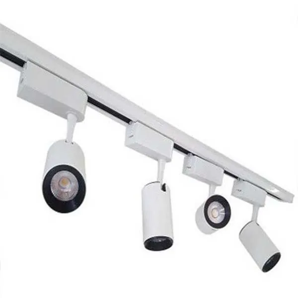 Trilho Eletrificado 1m + 4 Spot Led 7w 3000k Bivolt Branco