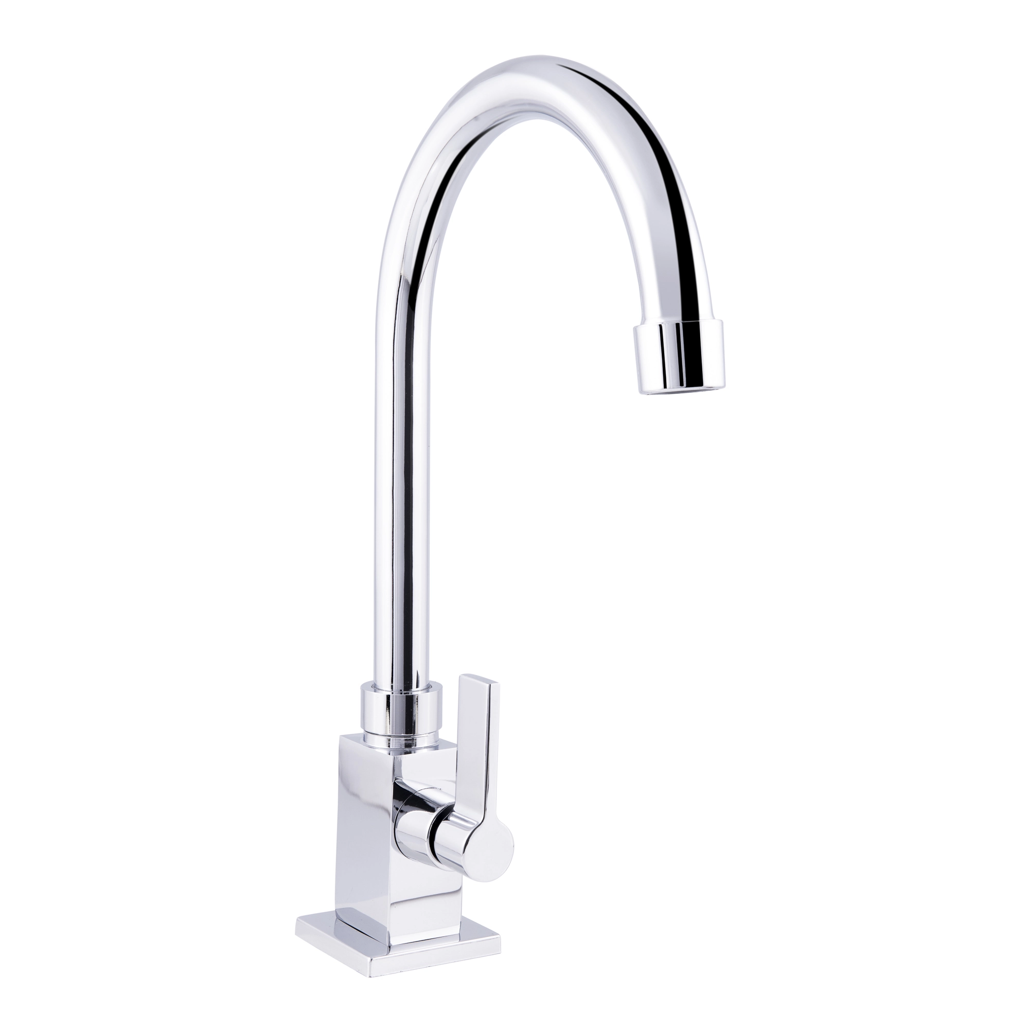 Torneira Gourmet De Cozinha Bancada Quadrada Inox Cromada