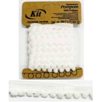 Franja Pompom 5mmx2m Branco Parco