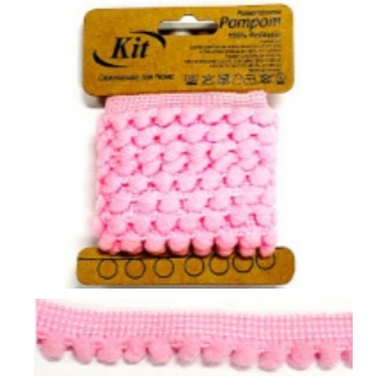 Franja Pompom 5mmx2m Pink Parco