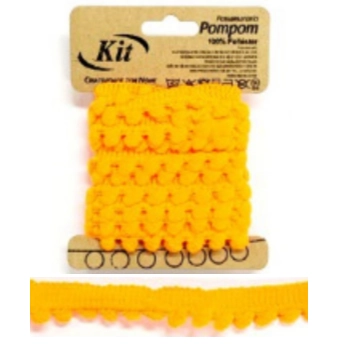 Franja Pompom 5mm Pp0.5x2m Laranja Citrico Atacado Pct C/2mts Kit