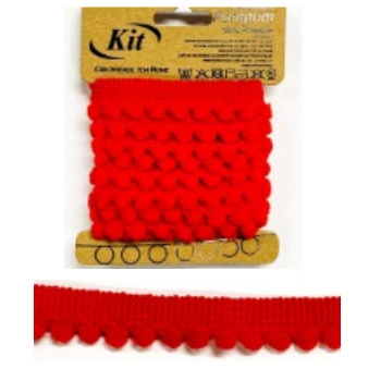 Franja Pompom 5mmx2m Vermelho Parco