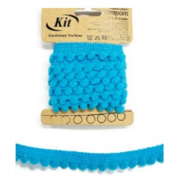 Franja Pompom 5mmx2m Azul Claro Parco