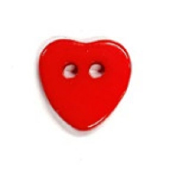 Botao Infantil Coracao 13mm Vermelho C/27