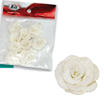 Aplicacao Flor Rosa Branco C/10 Mf 38 Parco