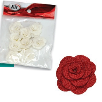Aplicacao Flor Rosa Vermelho C/10 Mf 38 Parco