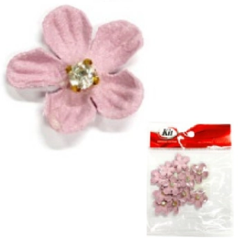 Aplicacao Flor 2,5cm Rosa Antigo C/12 Parco