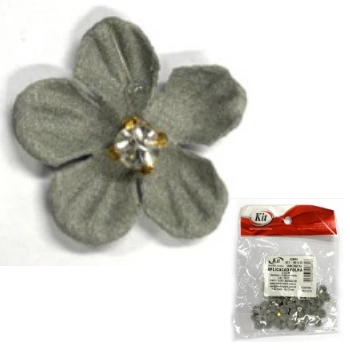 Aplicacao Flor 2,5cm Cinza C/12 Parco