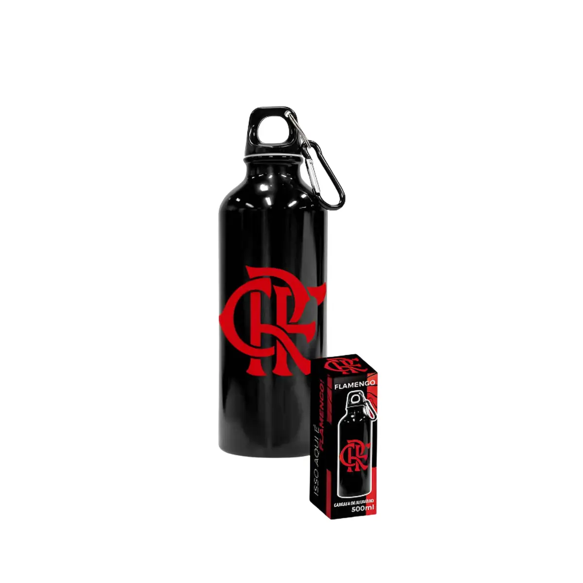 Garrafa Aluminio Flamengo Preto 500ml Castro E Castro