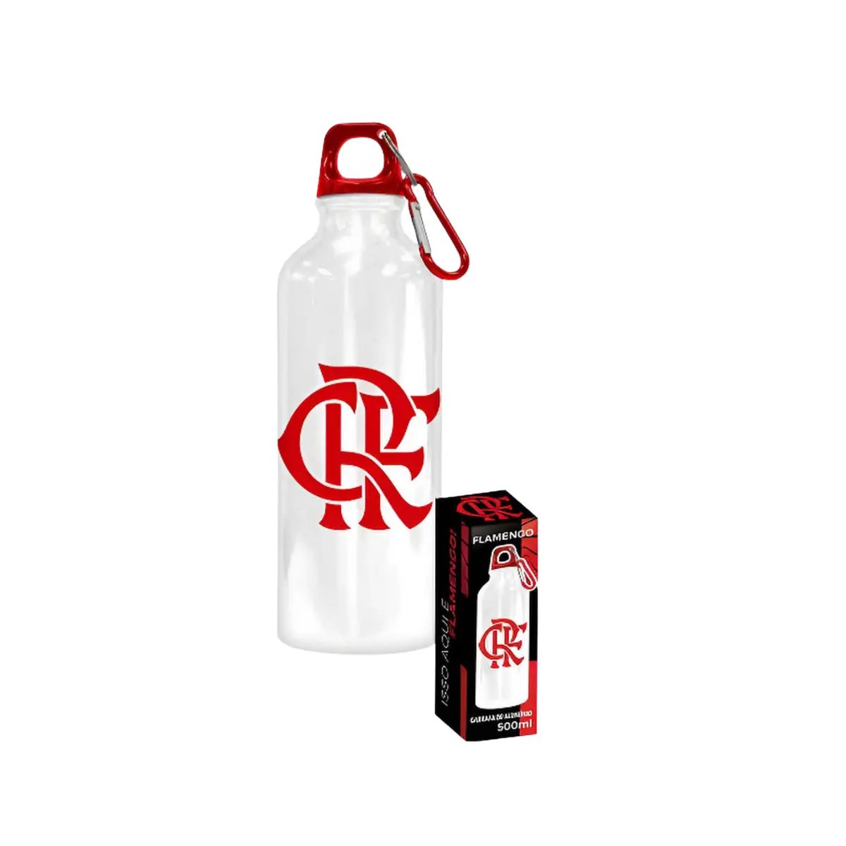 Garrafa Aluminio Flamengo 500ml R 8003 501 Branco Atacado Ind Unid Kit