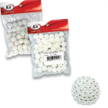 Conta Framboesa Perolada 50gr 14mm Branco Parco