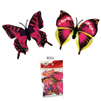 Aplicacao Borboleta Plastico Yw428 Rosa Atacado Pct C/10 Kit