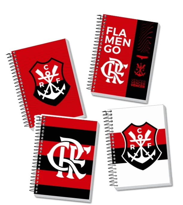 Caderno Espiral Capa Dura Flamengo Sortido C/320fls Kit