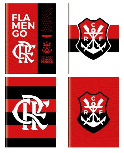Caderno Brochurao Capa Dura Flamengo Sortido C/80fls Kit