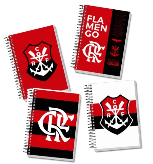 Caderno Espiral Capa Dura Flamengo Sortido C/80fls Kit