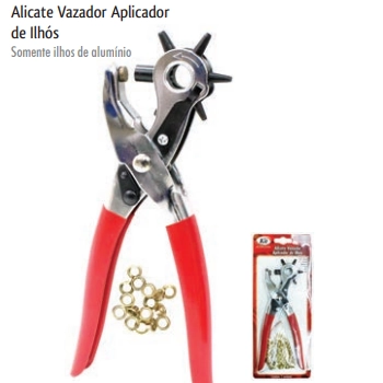 Alicate Vazador Aplicador Ilhos 13822 25 Atacado Cartela Unid Kit