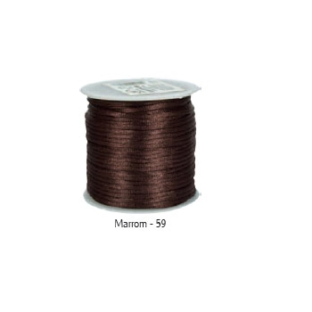Cordao Cetim 1mm Ref.c1 59 Marrom 20m