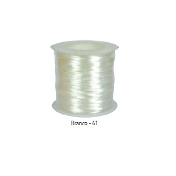 Cordao Cetim 1mm Ref.c1 61 Branco 20m