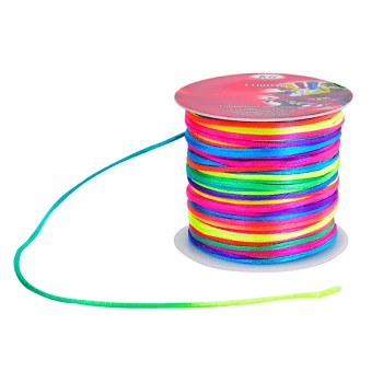 Cordao Cetim 1mm Ref. C1 Multicor Atacado Rolo C/20mts Kit