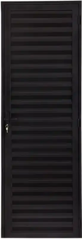Porta De Aluminio Palheta Com Ventilação Linha Premium Preto