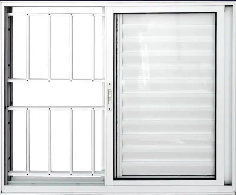 Veneziana De Aluminio 3 Folhas Com Grade Linha Premium Branco