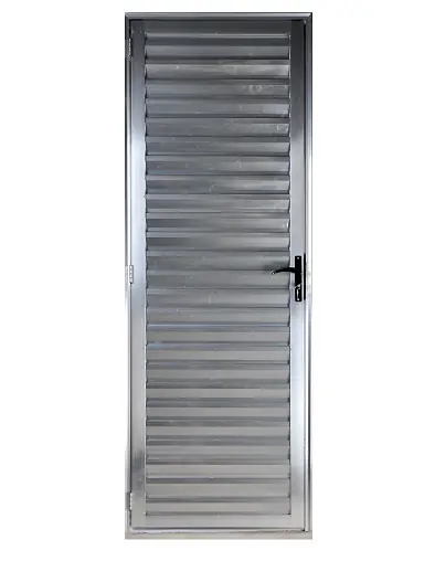 Porta De Alumínio Palheta Ventilada 2,10 X 1,00 Direita Linha All Soft Cor Brilhante