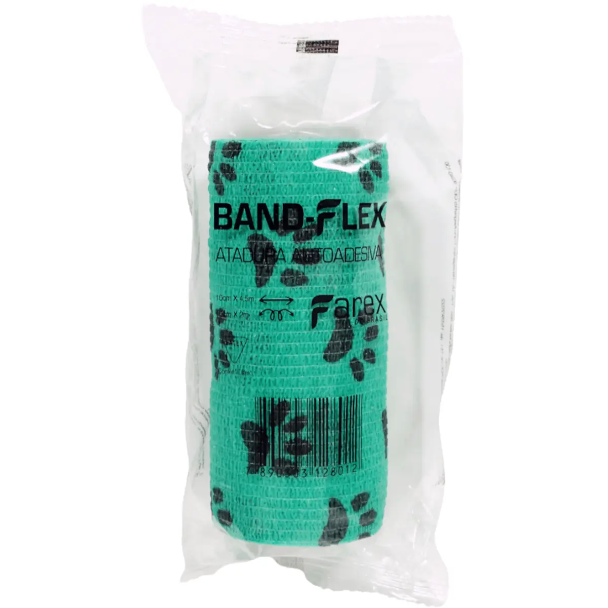 Atadura 10cm Verde Com Patinhas Band-Flex Autoadesiva Para Animais Farex