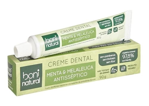 Creme Dental sem Flúor Menta e Melaleuca Boni Natural Caixa 90g
