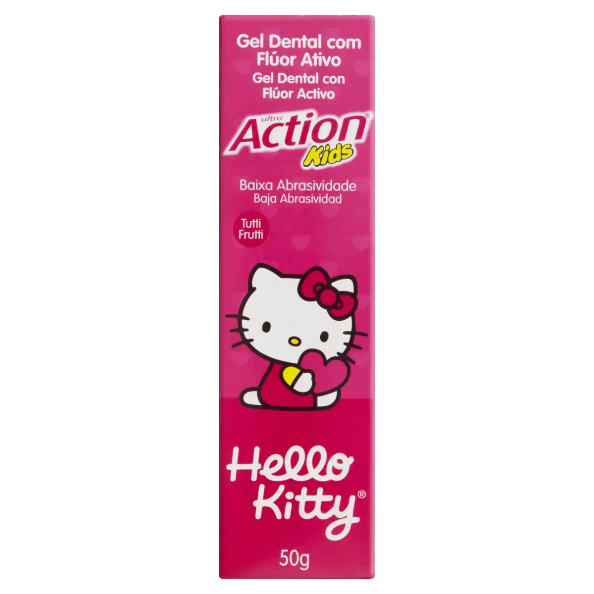 Gel Dental Com Flúor Tutti Frutti Hello Kitty Ultra Action Kids Caixa 50g